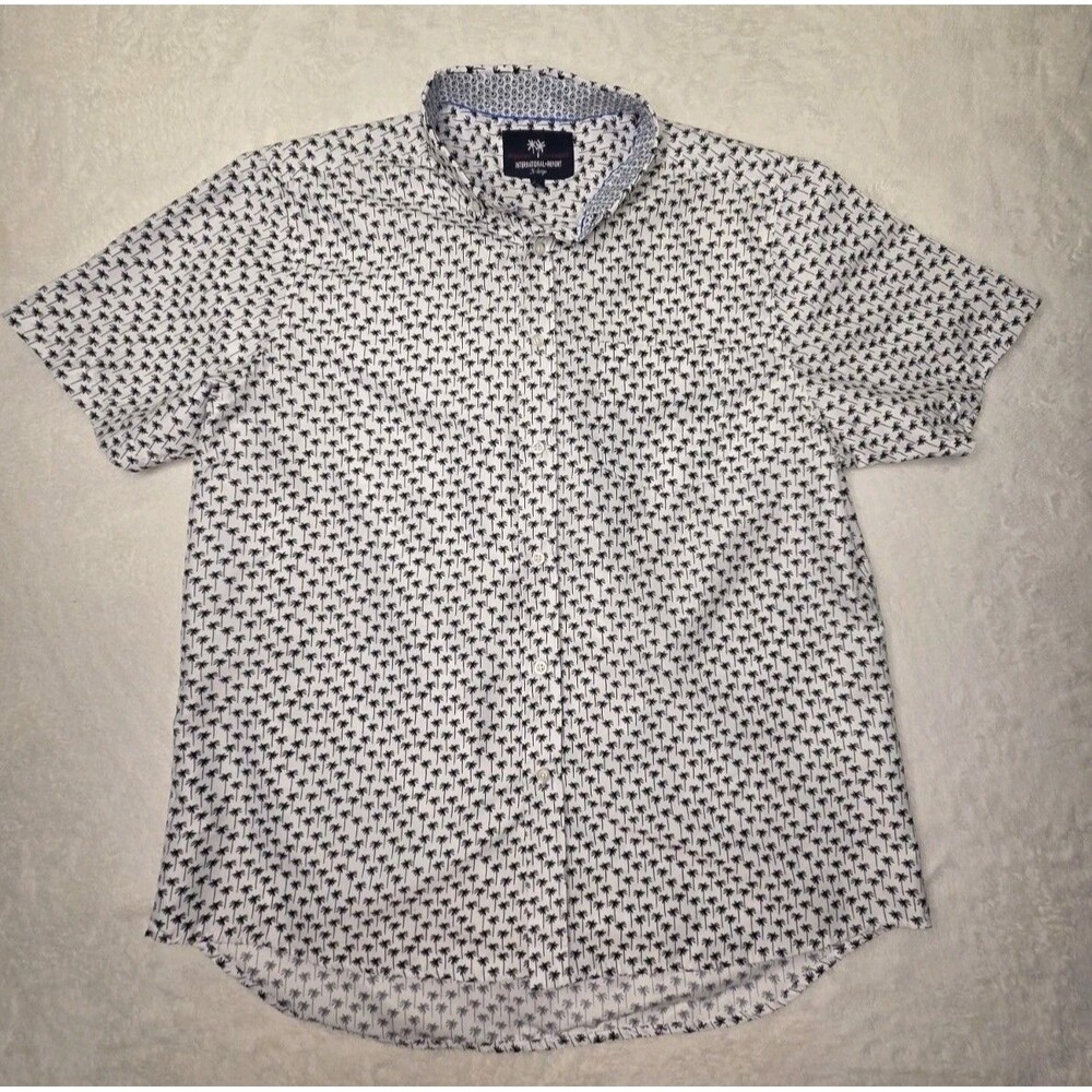 International Report Mens Tropical Palm Tree Button Up XL Mens